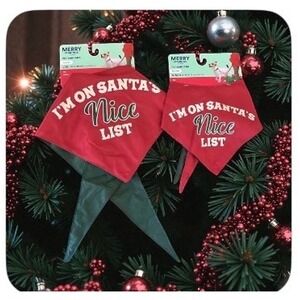 Merry‎ Makings Pet Bandana Naughty Nice List Holiday Dog Cat Apparel